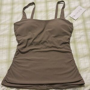 Athleta square neck rib bra cup tankini